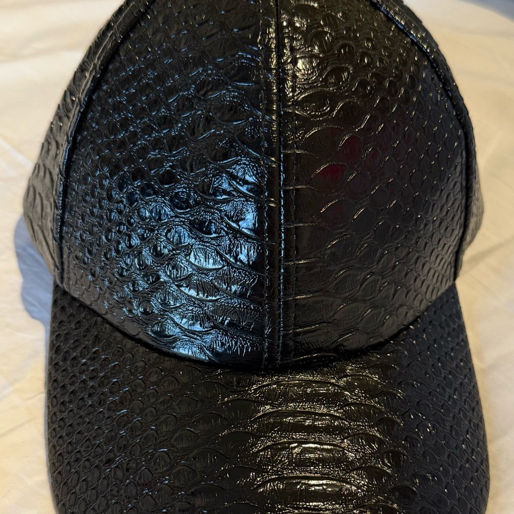 Black Textured Baseball Cap